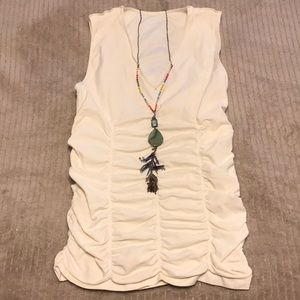 Cream color tank top. V neck, so stylish MERONA L